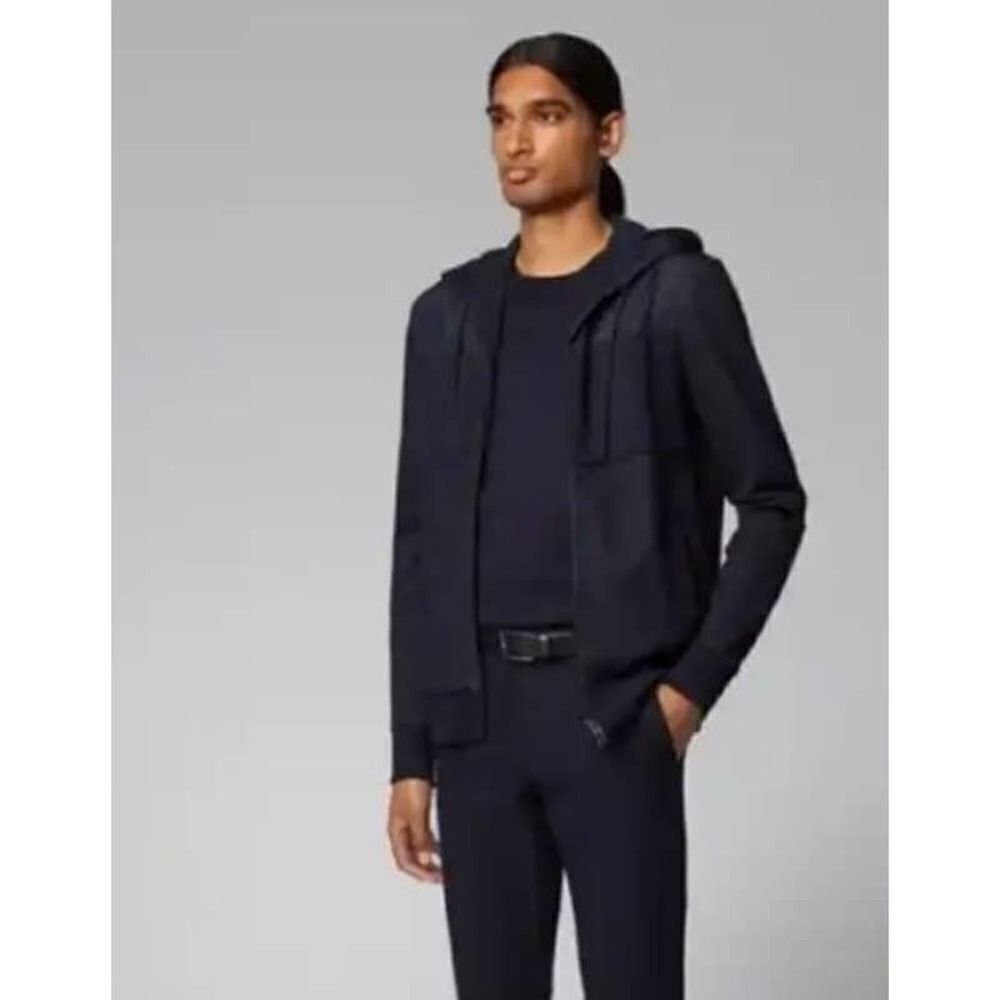 Men's Boss Black Zip-Up Hoodie Sweater